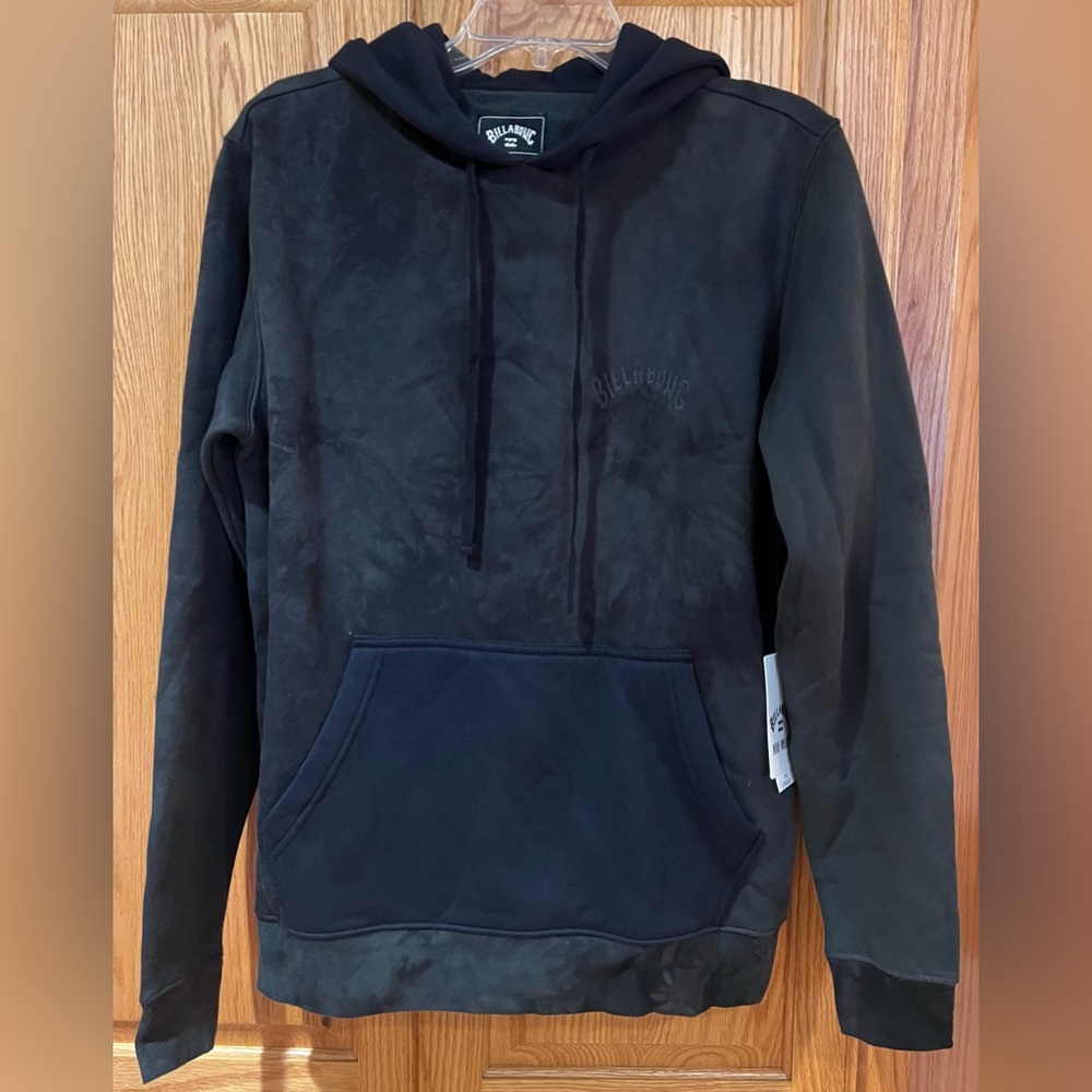 Billabong Wave Washed Pullover Hooded Hoodie Sweatshirt Gray & Black Size Small